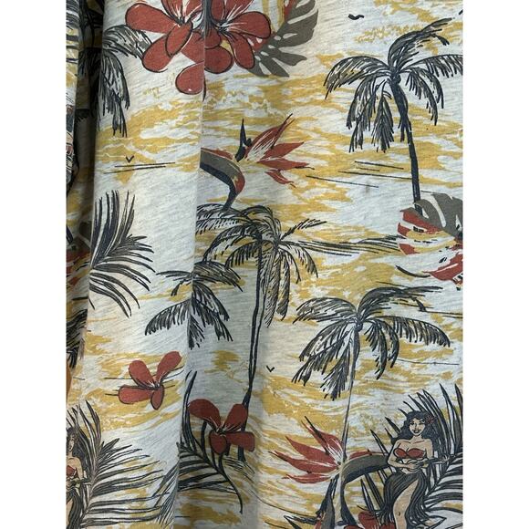 Free Planet Men's tshirt Sz XL Hawaiian Hula Girl Short Sleeve Palm Tree All - Picture 3 of 5